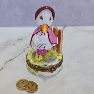 Vintage "Mother Goose" Trinket Box By French Limoges Porcelain